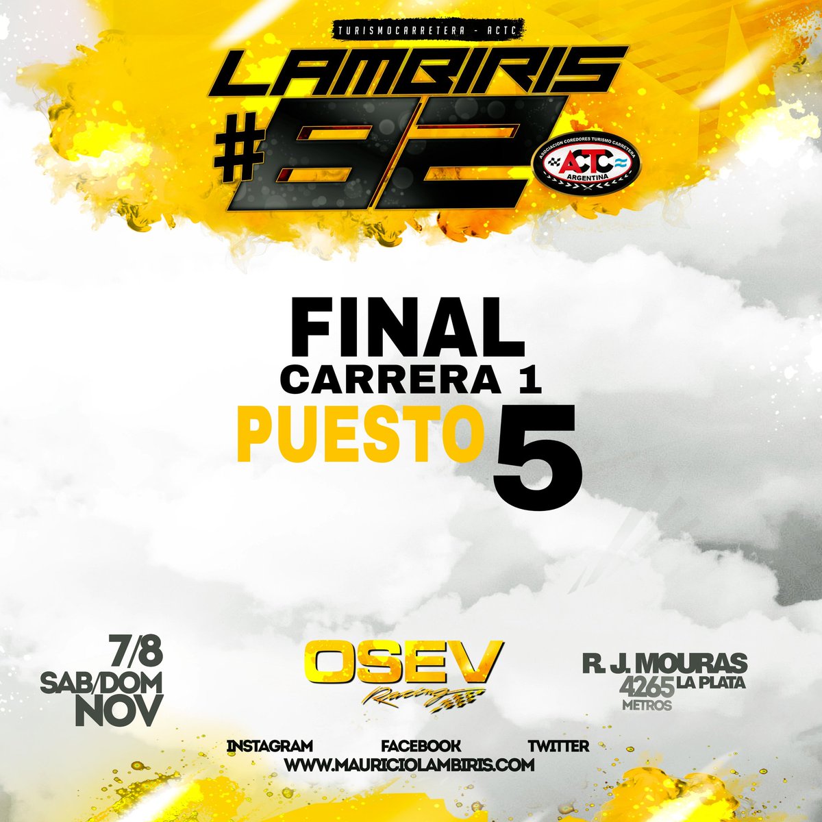 maurilambiris6's tweet photo. Final Carrera 1 Puesto 5
#turismocarretera  @actcargentina  #actc  #MauricioLambiris  #82.
_________________________
👉🏎️💨🏁. #tcenlaplata#Bardahl
#Osev
#Brenson
#Paolini https://t.co/3HFr33CagA