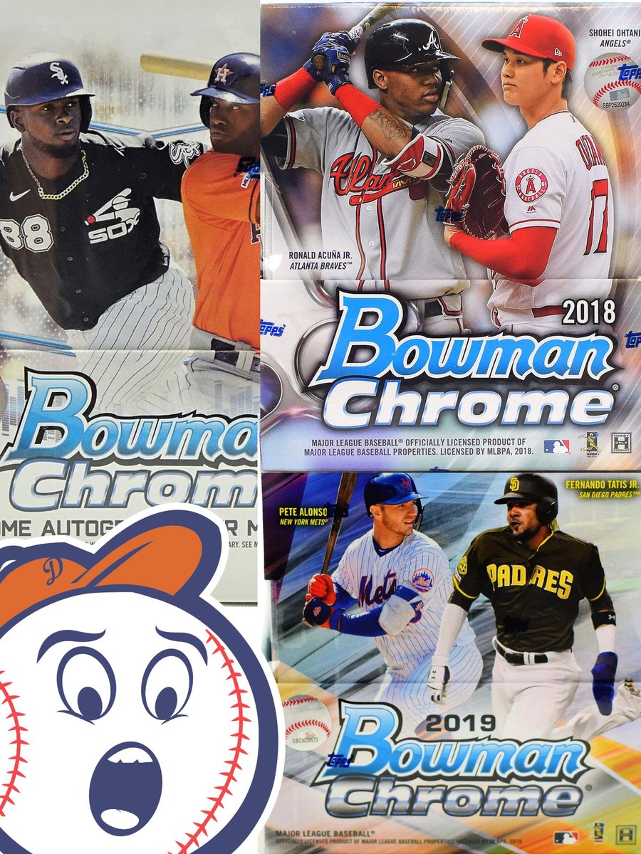 LilDingers's tweet photo. Let's Break Tonight! 15 Spots Available.

3 Hobby Boxes. 1 each of 2018/19/20 Bowman Chrome. Acuna, Soto, Lora - lots of possibilities.

Random teams. $27.50/spot. PayPal or Venmo.

Retweeting / buying a team gets you a spot in our year end giveaway! You don't want to miss it. https://t.co/3cuO86IGQ9