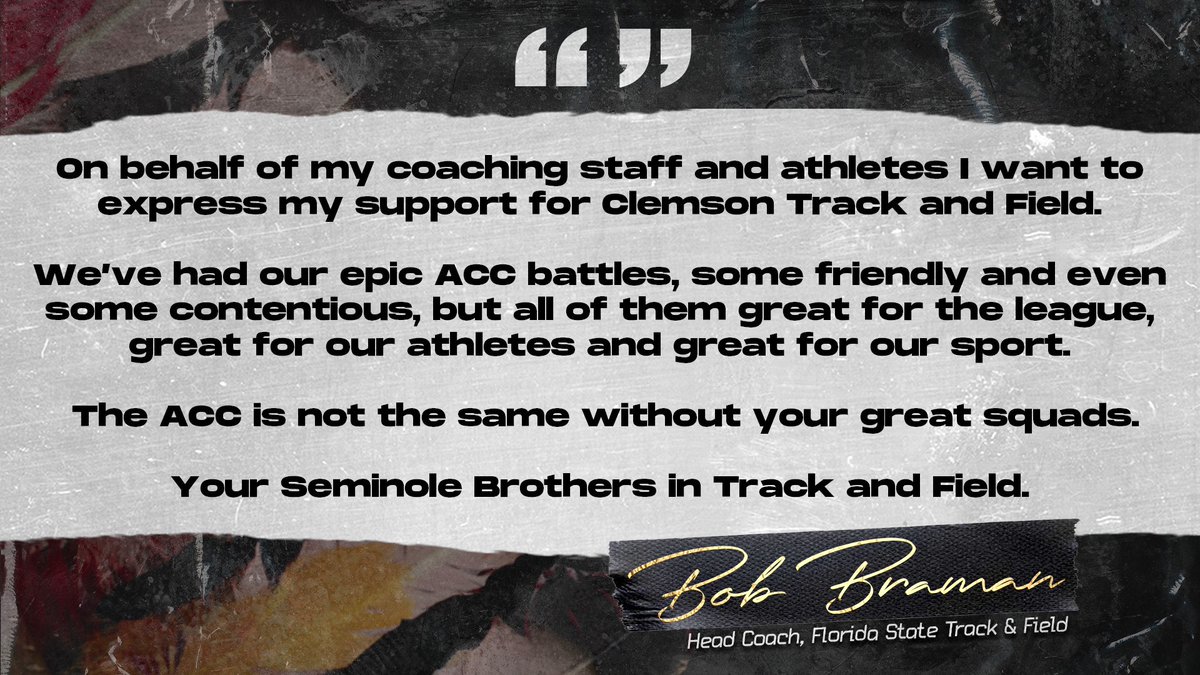 Statement from head coach Bob Braman 🍢