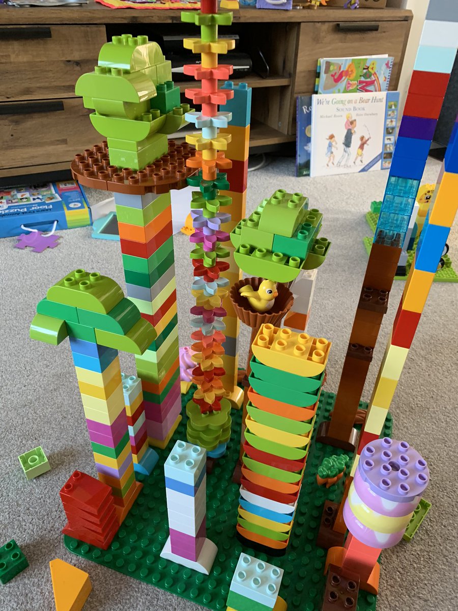 LegoDadLabassi's tweet photo. It been a Lego Lockdown day with my little one, we built a colourful Duplo forest and a desert island with a solitary coconut tree ��� https://t.co/baBoeZQBBj