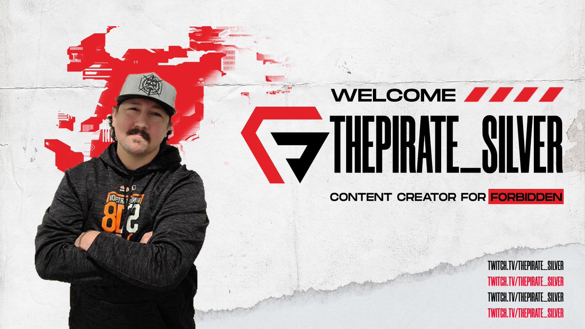 ForbiddenGGs's tweet photo. [#FORBIDDENANNOUNCEMENTS]

The Forbidden family is excited to announce @ThePirateSilver as our newest content creator!

Cannot wait for more content and laughs with your partner in crime @SergioRomo54 

Go check out his stream!
https://t.co/v7kLFDToA2

#BestThingsAreForbidden https://t.co/YcGt2EOSJz
