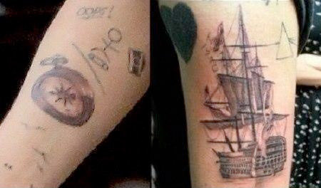 In Dec 2012, in the middle of Haylor and right after Lou decided to take his first tattoo.. Harry tattood a ship on his arm. He said about this tattoo: im on the road constantly and this reminds me of home.. not even 24 hrs later Lou gets the compass tattoo which points to home