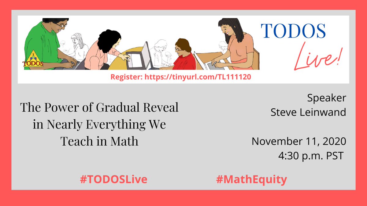 imathination's tweet image. Looking for something to do on Veterans Day #TODOSlive #MathEquity @todosmath  Register: tiny.url.com/TL111120