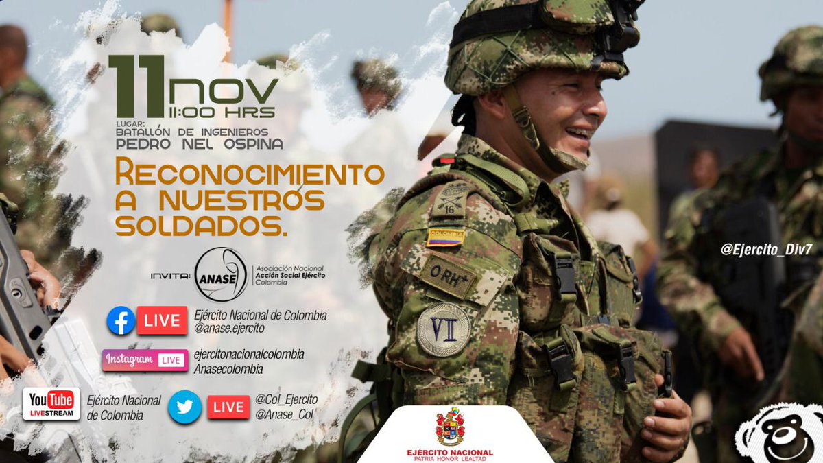 ReservaBR4's tweet photo. El próximo 11 de noviembre a las 11 horas se llevará a cabo en las instaciones del @Biosp04 un evento de fortalecimiento y bienestar para nuestros soldados @ANASE_COL https://t.co/M0fdct2oAG