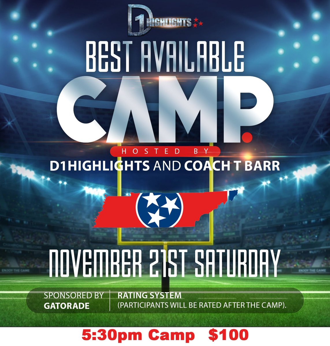 d1highlights's tweet photo. Countdown to our 1st "BEST AVAILABLE" Camp!!! November 21st 2020. 3 available time to register for...more information here: https://t.co/mnv3lDS0Mj #bestavailablecamp https://t.co/1Jk5AyQJA2