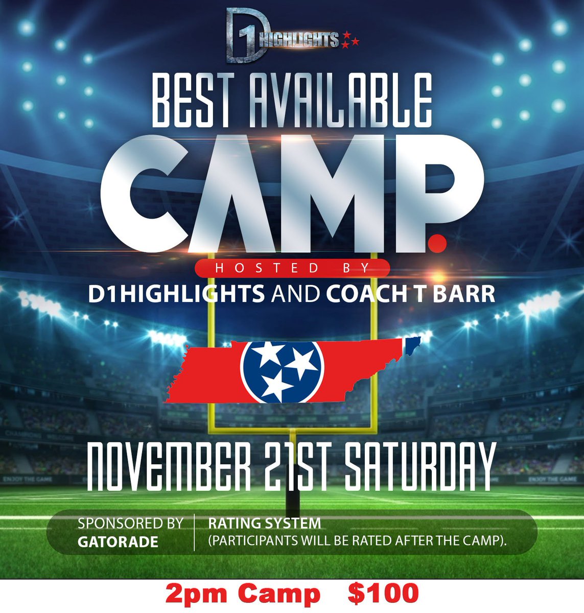 d1highlights's tweet photo. Countdown to our 1st "BEST AVAILABLE" Camp!!! November 21st 2020. 3 available time to register for...more information here: https://t.co/mnv3lDS0Mj #bestavailablecamp https://t.co/1Jk5AyQJA2