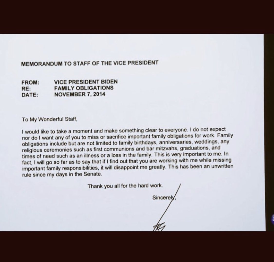 I wish this was a letter from all employers to all employees <a href="/JoeBiden/">Joe Biden</a> #flexappeal