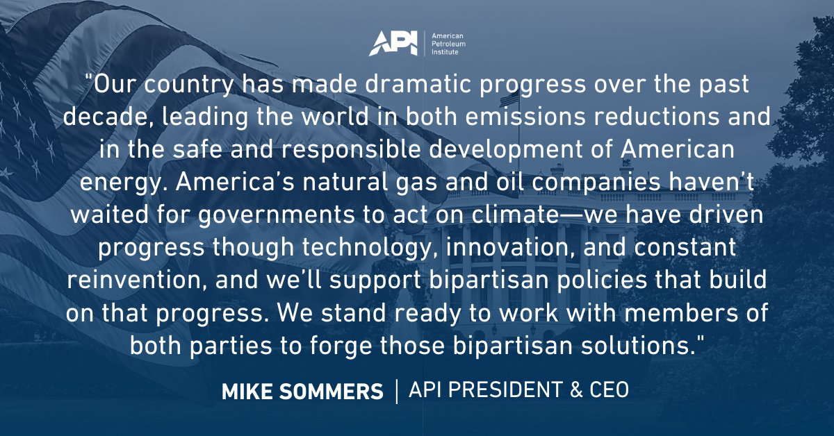 Congratulations President-elect <a href="/JoeBiden/">Joe Biden</a>, Vice President-elect <a href="/KamalaHarris/">Kamala Harris</a> &amp; members of the next Congress! We look forward to working with you to support America’s economic recovery, which will be built on affordable, reliable American energy. bit.ly/32pjWn4