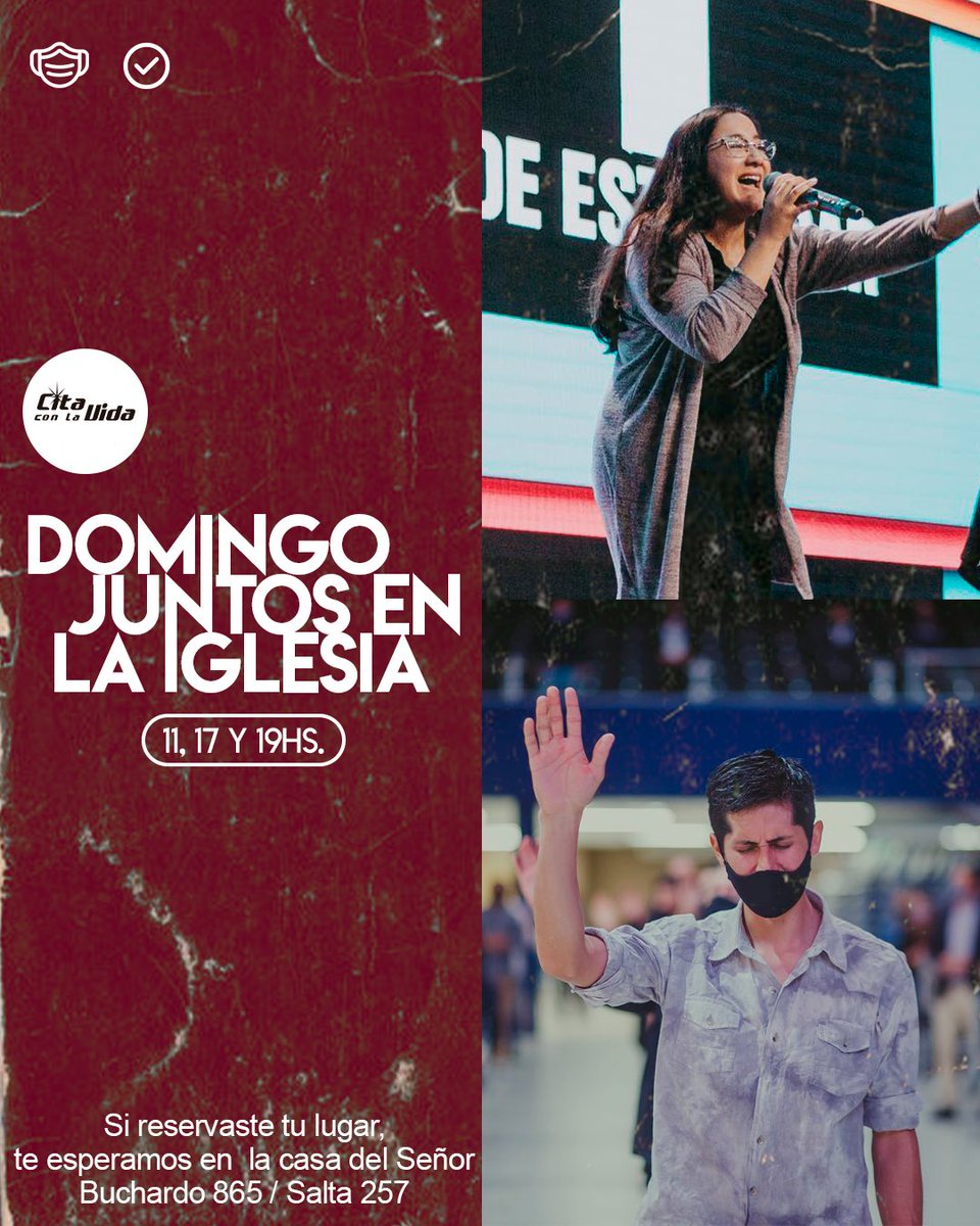 Damos gracias a Dios por la posibilidad de congregarnos cada domingo como familia. Creemos que el Señor nos dará reuniones gloriosas. 
Recuerde que puede asistir a las 11, 17 y 19 hs. sacando turno previo a través de la página web. Los esperamos.
