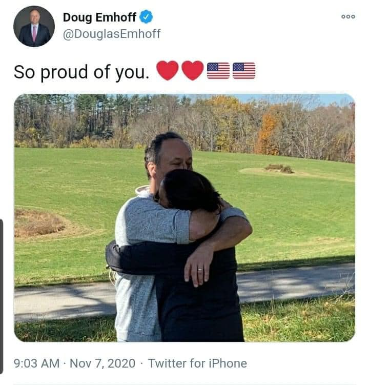 TexasCountryLaw's tweet photo. Congratulations VP Harris!  Nice touch from America's FIRST SECOND gentleman. https://t.co/pxvlhK7myZ