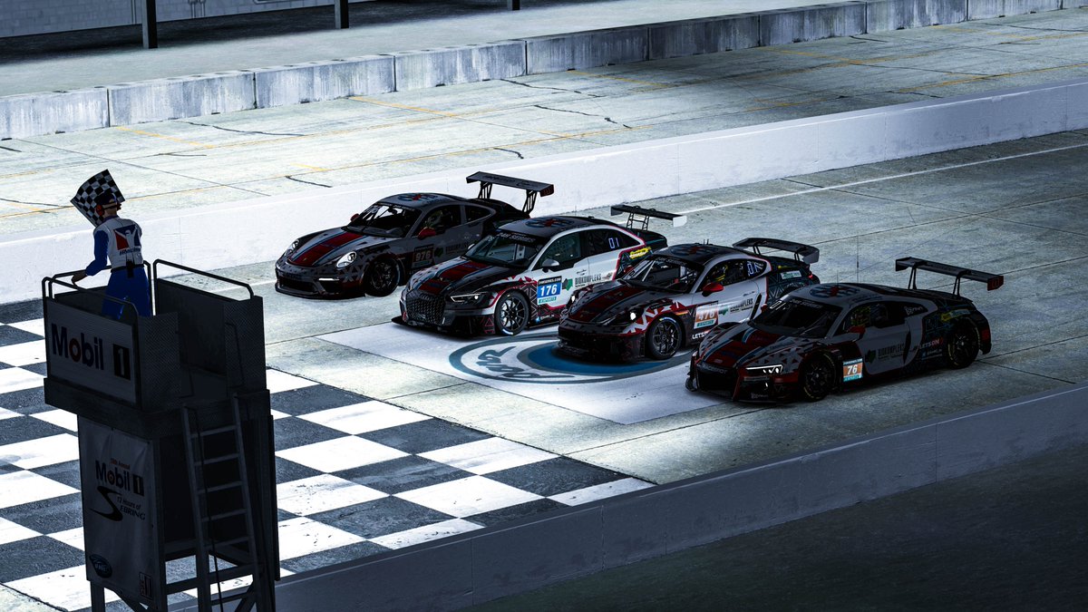 SimRC_de's tweet photo. 🏁 @24HSERIES SWEAP! 🥇🥇🥇🥇|

All four @DUWORacing by SimRC entries finished on the top step of the podium! What a performance! 💪
Cup class fall into our hands lately.

All in all we came home with 5 victories in @sebringraceway today! 🍾

@24HSERIES 
@RaceSpotTV https://t.co/M6Q9gTne0q