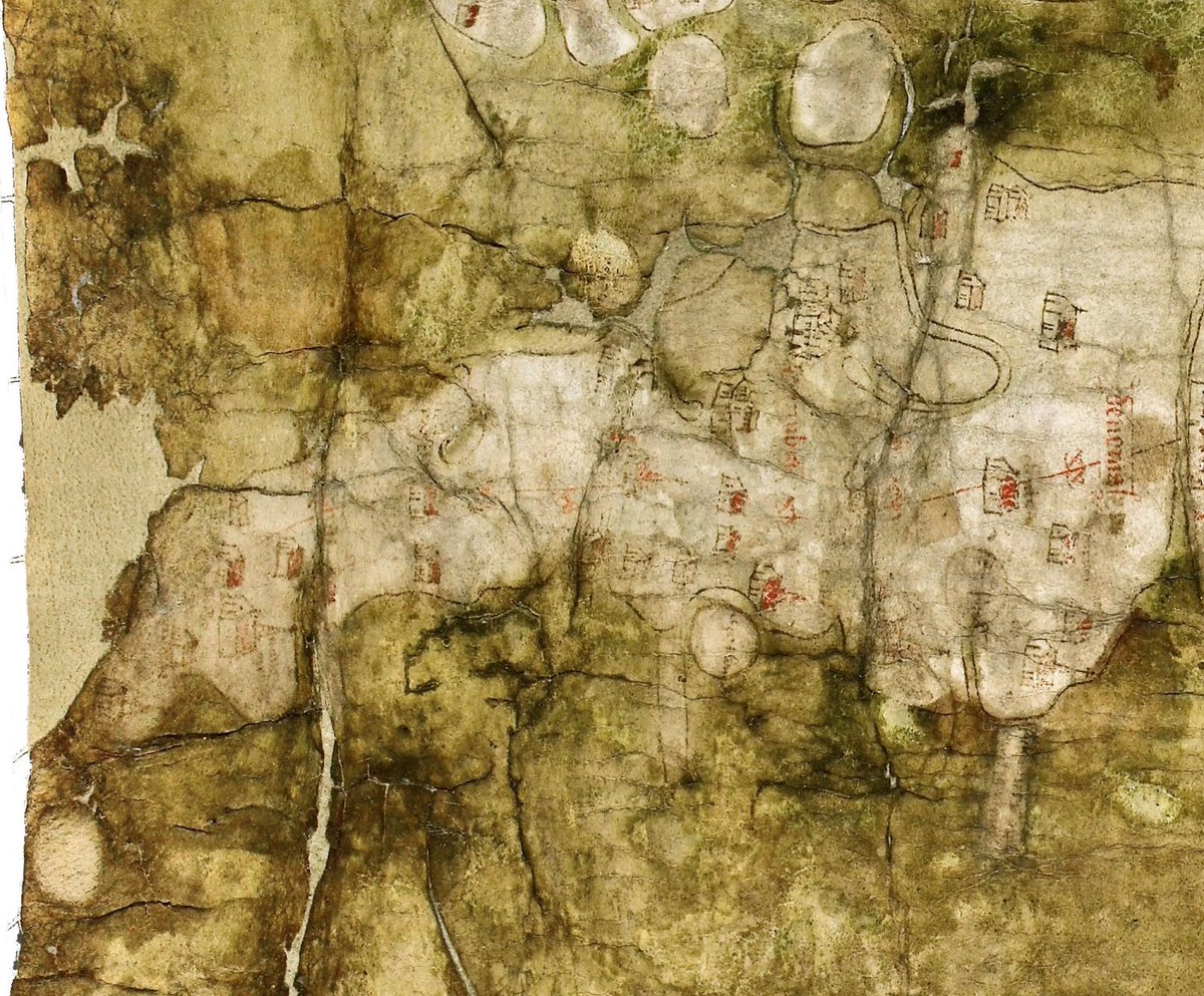 Close up of Cornwall and Devon on the fourteenth-century Gough Map. Important places are marked and the road is believed to terminate at St Ives, which is potentially a point of some interest with regard to St Ives's local import in the medieval era:  http://www.goughmap.org/map/ 