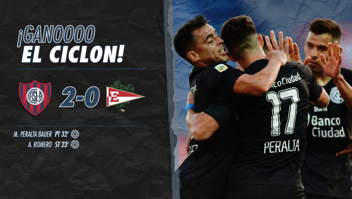 SanLorenzo's tweet photo. 💙❤️ Con lindos goles de Mariano Peralta Bauer y Angel Romero, #SanLorenzo derrotó 2-0 a Estudiantes de La Plata en el Bidegain.

#VamosCiclón 🔵💪🔴 https://t.co/B9lDHAVhXC