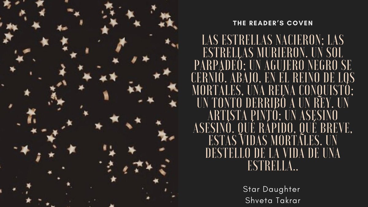 thereaderscoven's tweet photo. ¿Ya leyeron Star Daughter? Se los recomiendo muchísimo, es una historia llena de música, misterio y magia estelar.
#StarDaughter #ShvetaTakrar https://t.co/xaBa2imtsK