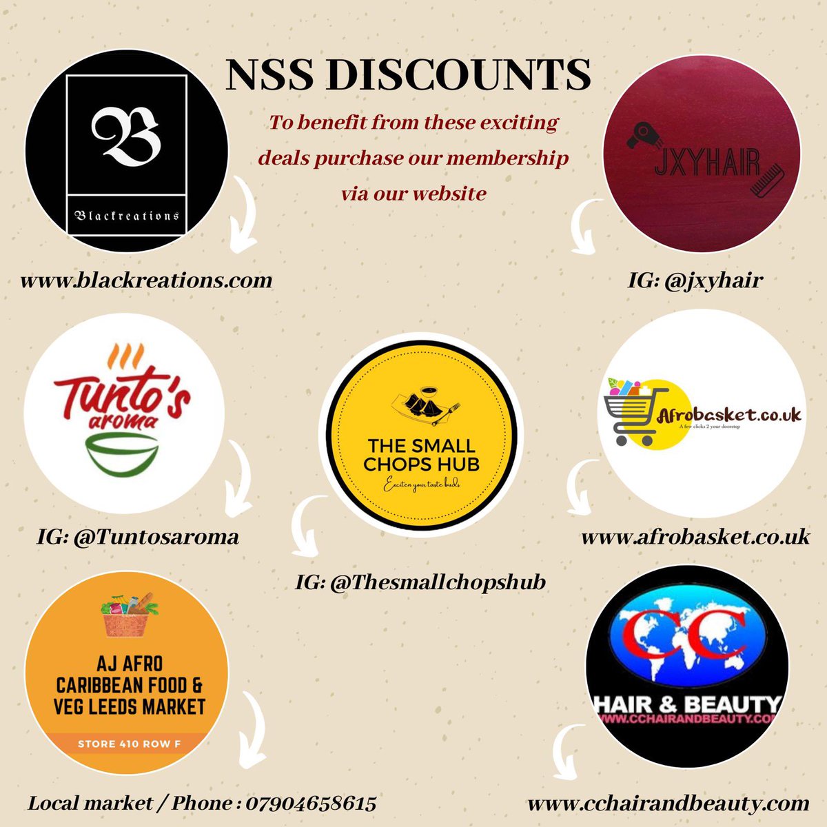 NSSLeeds's tweet photo. Our sponsors 💃🏾💃🏾
_______________________________
@NSSLeeds has partnered with these businesses to bring you a lot of amazing discounts . Purchase our membership through the link in our bio to enjoy these amazing discounts 🇳🇬 https://t.co/hCXBKJ1hry