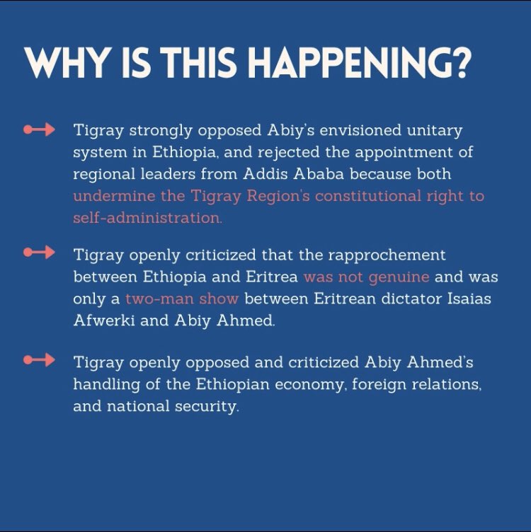 TegaruPN's tweet photo. With the war that is currently being waged against the ppl of #Tigray, it is essential that we be the voice for our voiceless Tigrayan brothers and sisters. This thread provides a summary of what’s going on, the events that led up to this &amp; what we can do to make a difference! https://t.co/bC0fIZujQh
