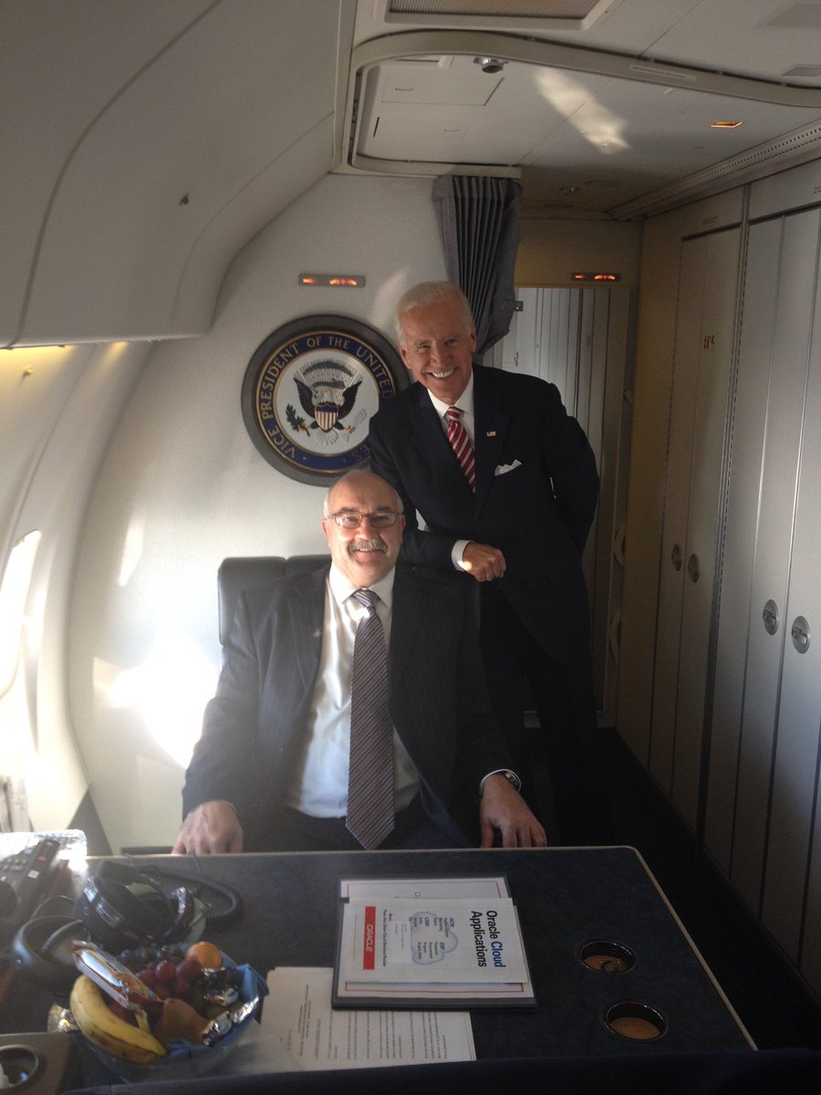 On Air Force 2 with the then VP Joe Biden in 2014. Landed at the Chisholm/Hibbing airport. Nice ride! 😉