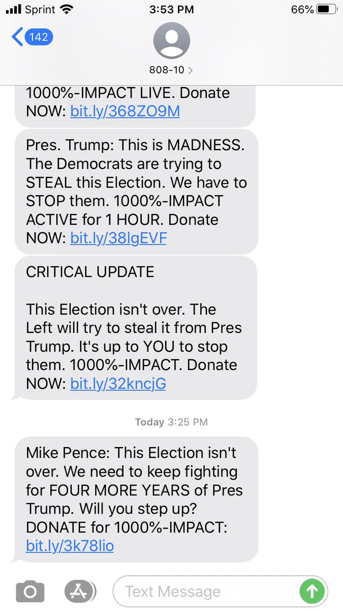 Trump texts, all these and more just from today