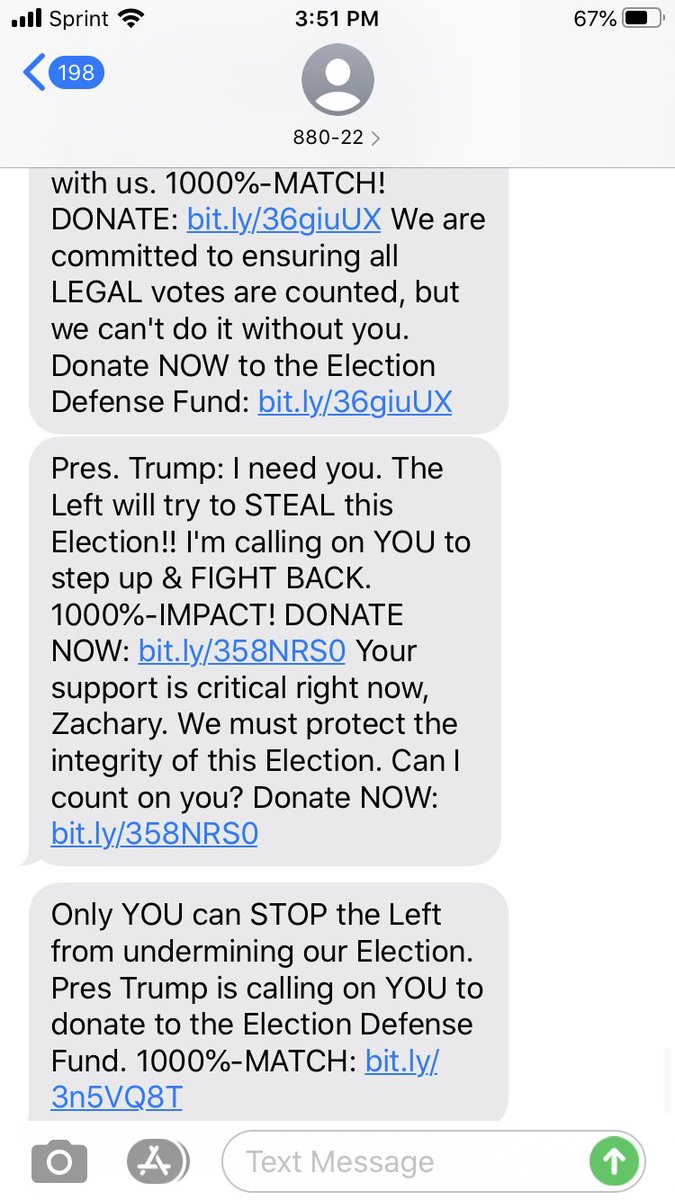 Trump texts, all these and more just from today