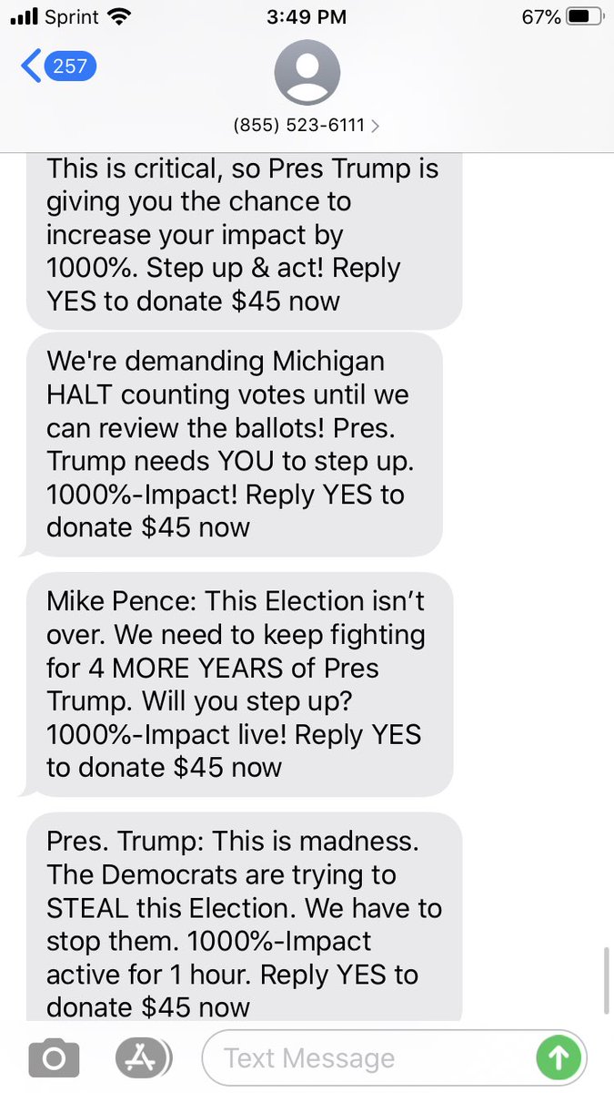 Trump texts, all these and more just from today