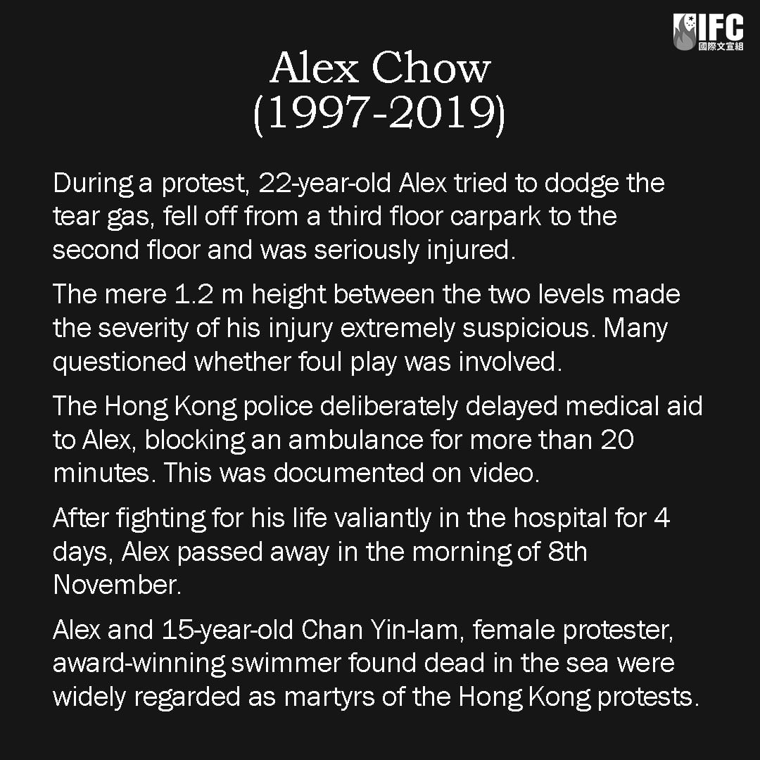 MenSuen's tweet photo. #CCP is a murderous regime. We will never forget you killed #AlexChow. You have passed the point of no return. 
-
#CCP #China #HK #HongKong #ambulance #hongkongpolice #policebrutality #humanitariancrime #anniversary https://t.co/JAgmIJKrGo