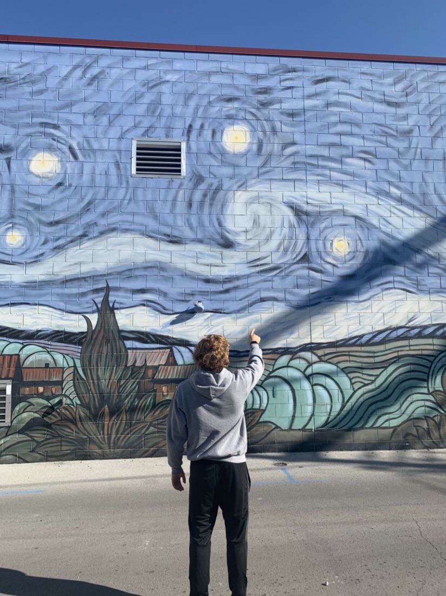 TSpikeball's tweet photo. “van gogh see it” mural downtown #teamspikeball #UFHonorsretreat2020 https://t.co/1yDhxzkWoX