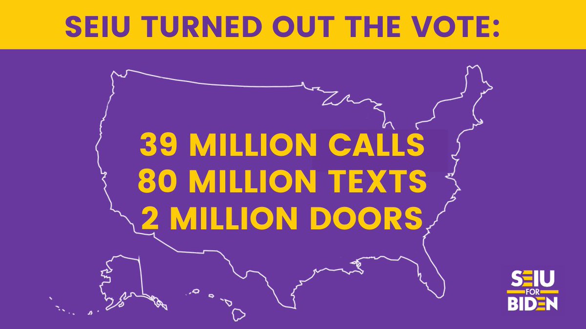 SEIU's tweet photo. We knocked.
We texted.
We called.
We voted.
(And we waited.)
 
SEIU members and essential workers voted for change and made the difference this election season. Now we party! #MyVoteIsEssential #votersdecided https://t.co/gBSRMfyOxk