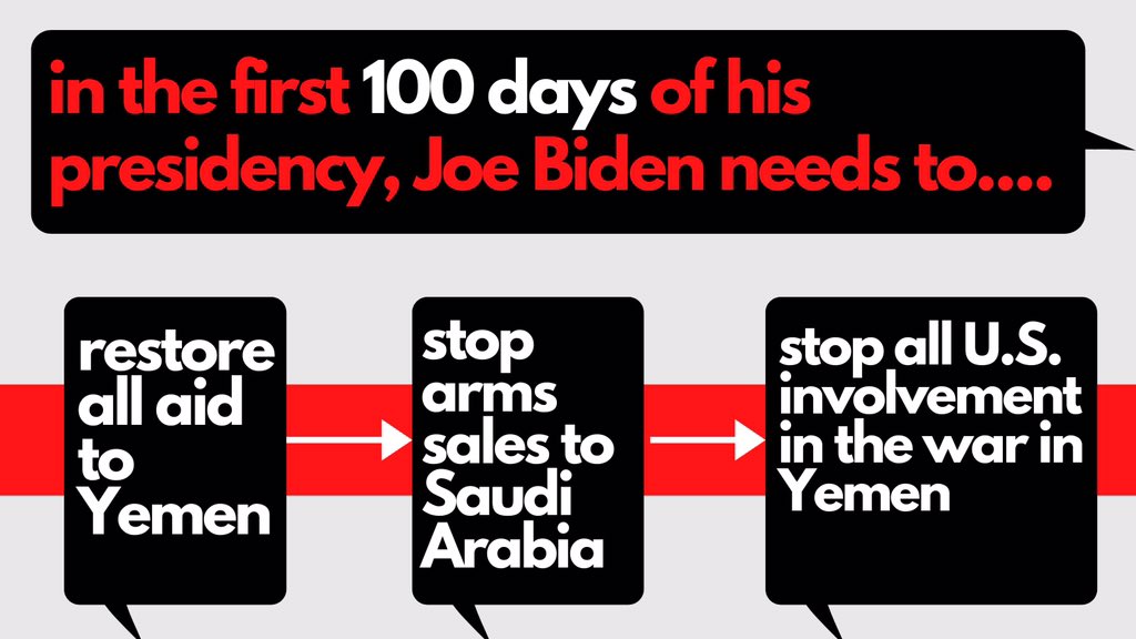 #PresidentElectJoe #YemenCantWait Thanks for committing to stopping US participation in the devastating & unconstitutional war on #Yemen. #Election2020results