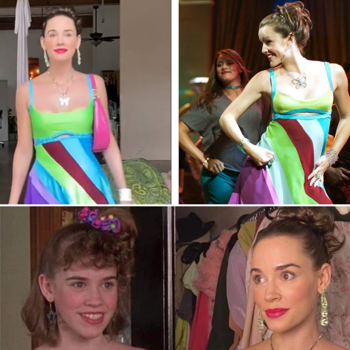 SCinecolon's tweet photo. #ChristaAllen, la actriz que tenía 13 años en #SiTuviera30, el año que viene cumple 30 años y para la noche de Halloween eligió disfrazarse de su personaje #JennaRink de la película, con el clásico vestido usado por #JenniferGarner. https://t.co/eeJl672zGr