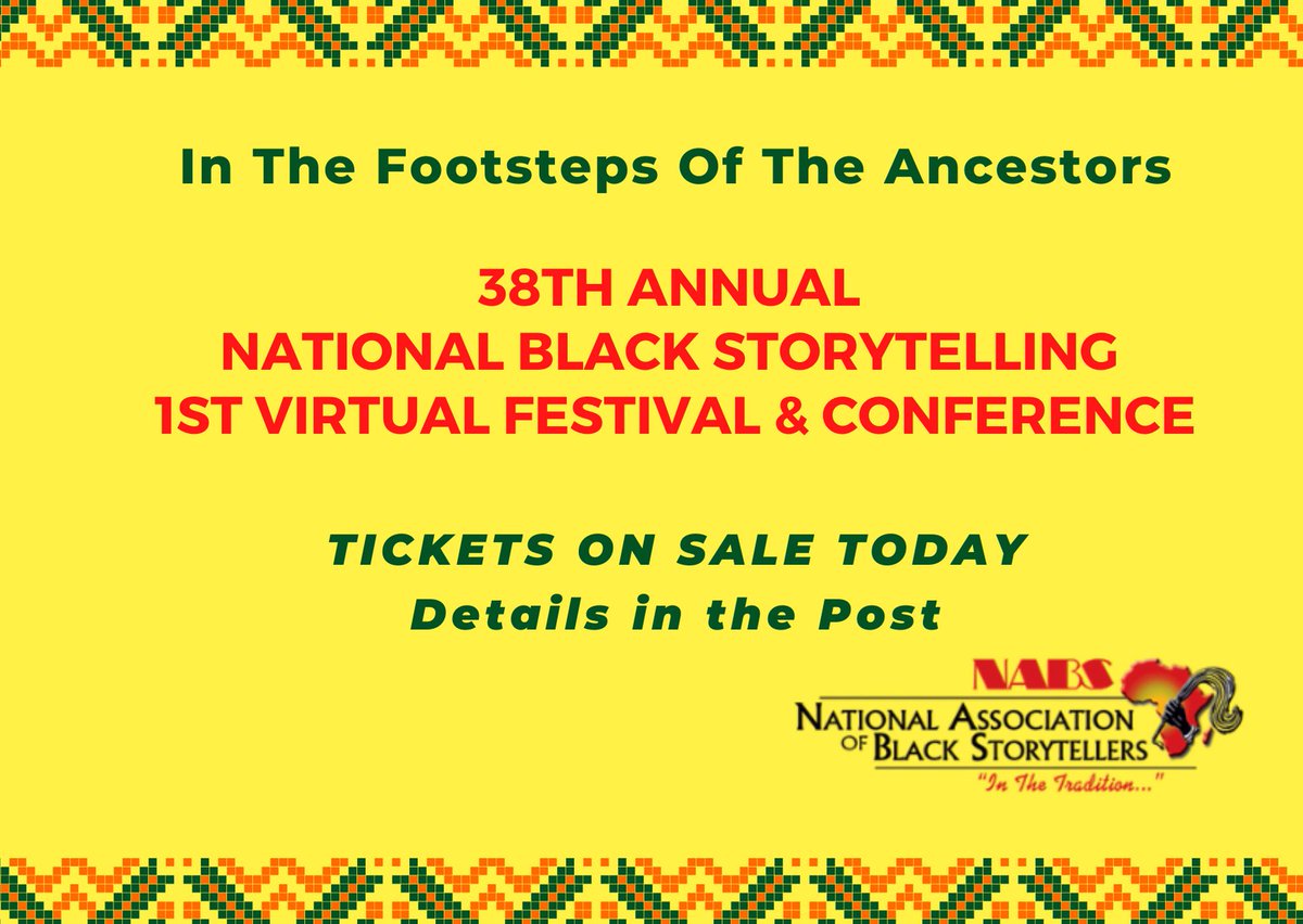 Get your tickets for the 38th Annual Black Storytelling Festival and Conference NABSInc.org. International and Award Winning Storytellers celebrating the power of black storytelling! Don't miss it!