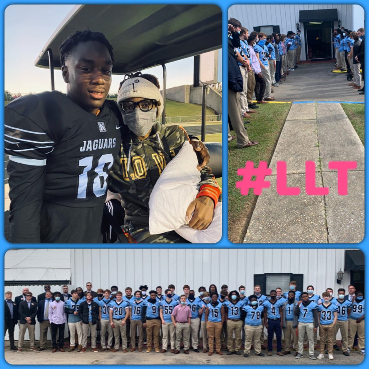 Didn’t get it done last night and season came to a disappointing end. Back in Tuscaloosa at 3am. Kids and coaches right back in jerseys this morning ready to support their teammate on the toughest day of his life. This is what TEAM is all about. We Love you CJ!!! #LLT