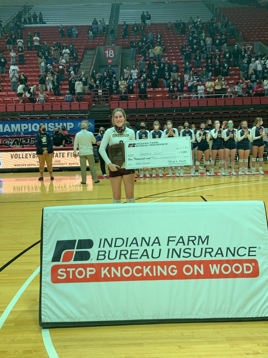 IHSAA1's tweet photo. Congratulations to Greer Fraser of
@BrebeufJesuit, the winner of the Mental Attitude Award in Class 3A Volleyball!
@INFarmBureauIns https://t.co/lXsJPRcUfU