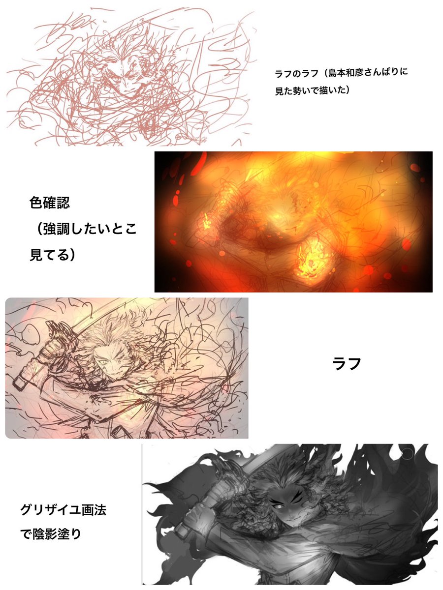フォロワさんがどう描いたか見たい言ってたので今回のテキトーにまとめてみました。勢いひどい(笑) 