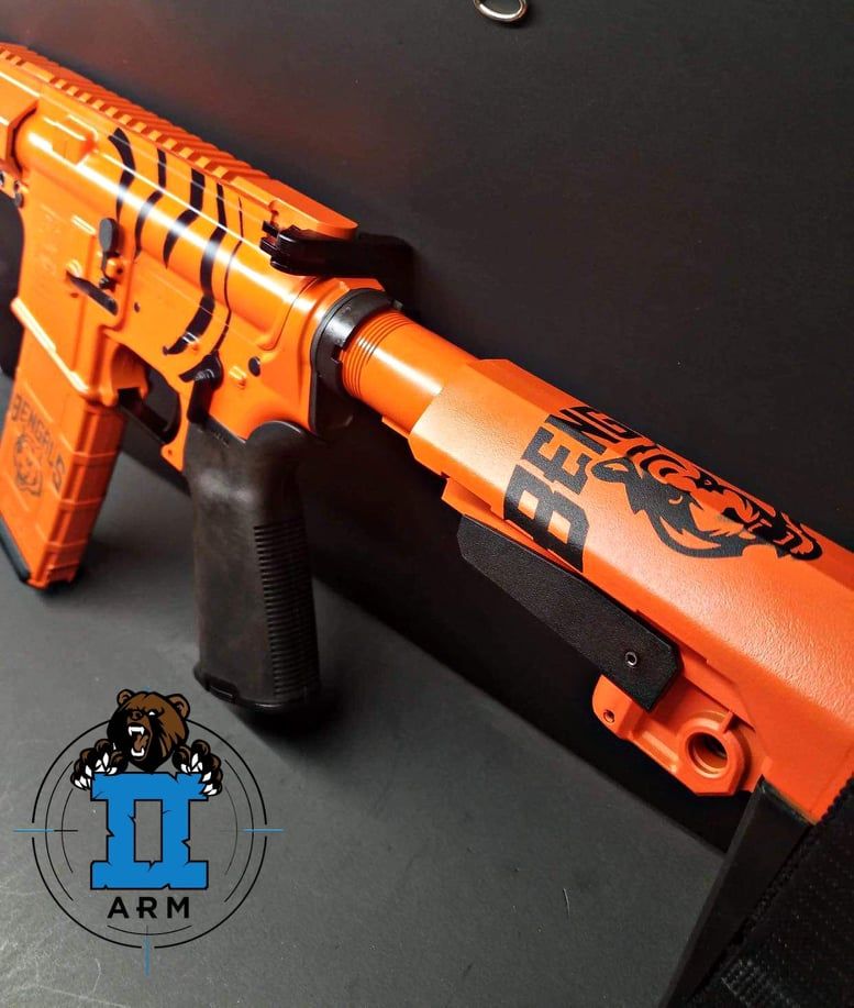 Bear2ArmLLC's tweet photo. “ A nice Cincinnati Bengal Theme  300 Blackout we did for one of our membership customers.. We love making their ideas manifest”

#veteranowned #b2a #gunstore #bear2arm #2amendment #gunconnect #pewpewlife #gunsafety #concealedcarry #firearmstraining #cincinnatibengals https://t.co/WkBNzBJ6Eu