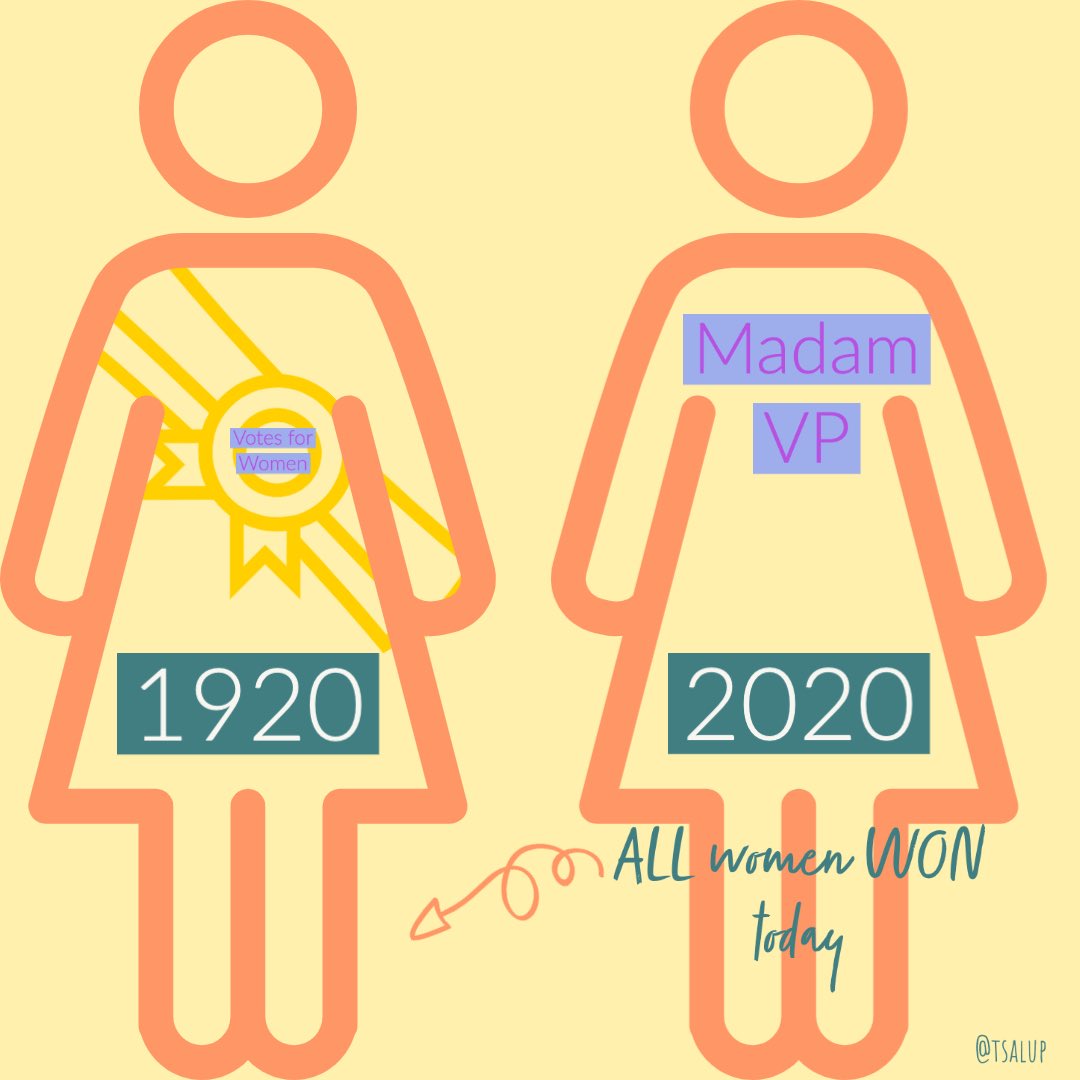 History was made today! All women WON today! ⁦<a href="/KamalaHarris/">Kamala Harris</a>⁩ ⁦<a href="/JoeBiden/">Joe Biden</a>⁩ ⁦<a href="/AdobeSpark/">Adobe Spark – now Adobe Creative Cloud Express</a>⁩ #19thAmendment