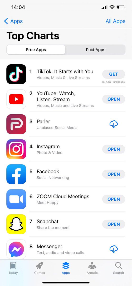 Stacy Chen 请大家不要忽略了parler 今天parler创始人john Matze宣布 Parler在全美免费 App下载量达第三位 排在tiktok和youtube之后 超过instagram和facebook 而twitter甚至不在前8名内 Parler上面 川普总统支持者云集 T Co 4oktfeagow Stacy Chen 请大家不要忽略了parler 今天parler创始人john Matze宣布 Parler在全美免费 App下载量达第三位 排在tiktok和youtube之后 超过instagram和facebook 而twitter甚至不在前8名内 Parler上面 川普总统支持者云集 T Co 4oktfeagow
