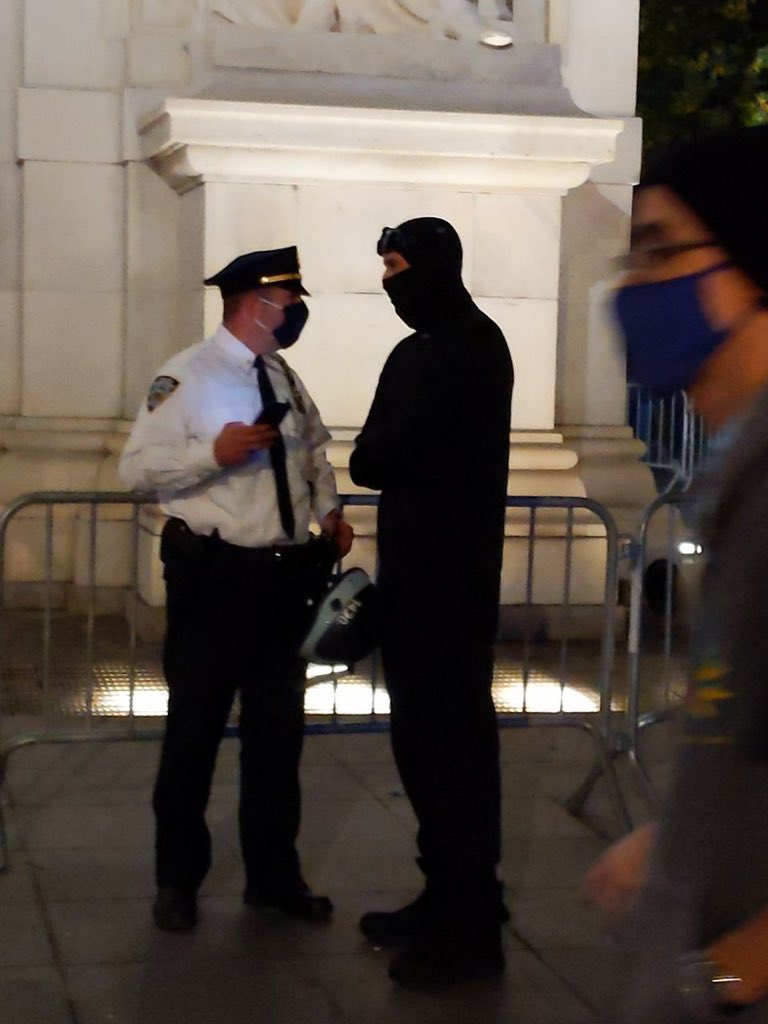 JPHilllllll's tweet photo. Apparently the NYPD has decided that the “Trump is Over Party” requires undercover antifa https://t.co/4pW3mlqwVr