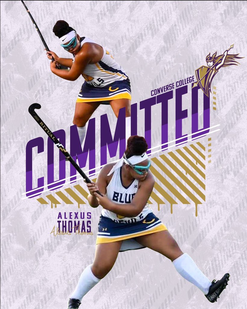 thomasalexus00's tweet photo. Ready for the next chapter! Beyond blessed to announce that I have committed to play field hockey at Converse College. I am so thankful for the support I’ve had along the way! 💜💛 @DanielNobbs1 https://t.co/hThotaVjyR