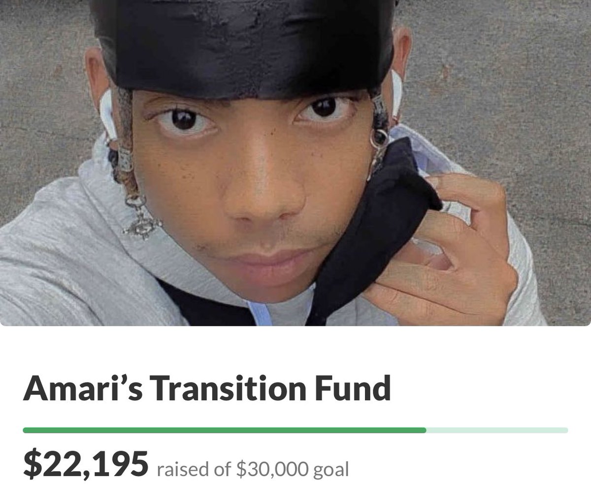 i’ve been seeing a lot of support for black trans and queer people fairly recently so i’m just going to plug my fund again! i only have a little bit left before i reach my goal, and my first HRT appointment is Nov. 24! thank u so much for ur help ⏚  http://gofundme.com/21mq91ujxc 