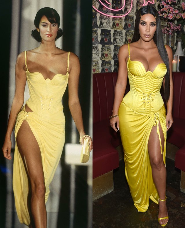 sailor_daddy's tweet photo. Kim Kardashian always make high end fashion look cheap. Her long horse face, no neck and stubby body isn’t doing anything for this dress 🤷🏽‍♀️ https://t.co/cKduw95n1M