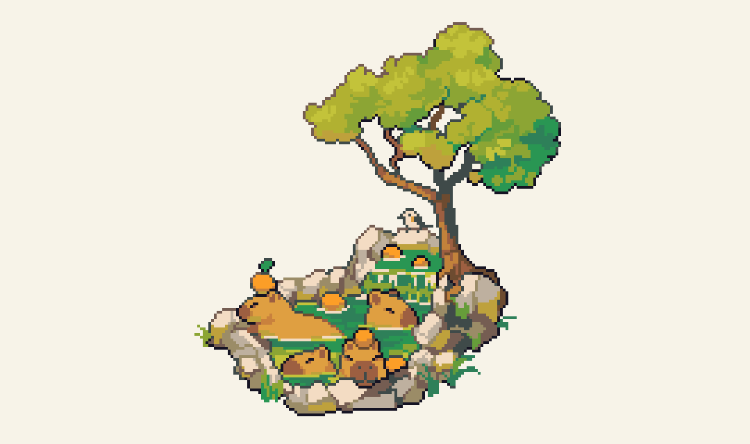 illufinch's tweet photo. #capybara hot springs. for todays #pixel_dailies @Pixel_Dailies #pixelart #ドット絵 https://t.co/FdPucqj38H