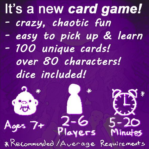 TheMaximumArt's tweet photo. We’re finally doing it. We’re releasing Deck 1 of BBT! It's a new fun, casual card game with a huge cast of characters! Tell anybody you know who likes games like Munchkin, Magic the Gathering, or Hearthstone! Big online sale on @thegamecrafter coming soon; more info to come! https://t.co/rOHIqF86fX