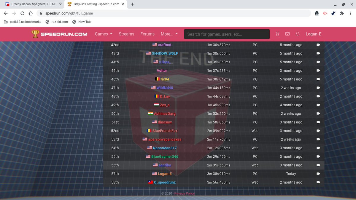 AmazingLogan2's tweet image. look i am not last #speedrun  #grayboxtesting
