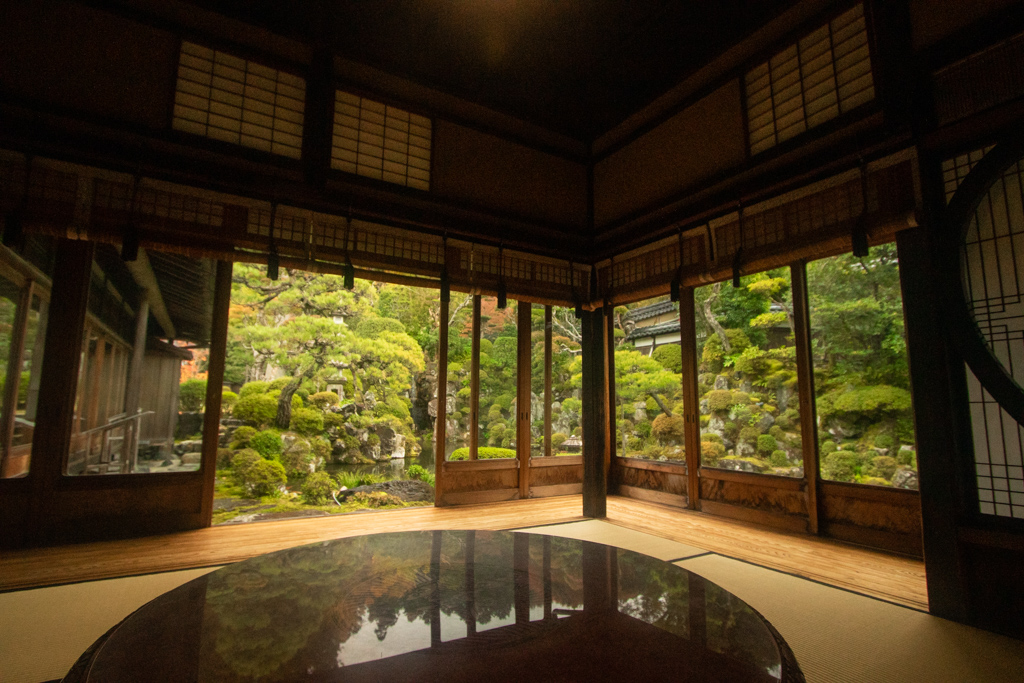 Next was the Ishitani Residence, which I was told is one of the oldest historical residences in Japan. Each room has views of one of the gardens. The gardens are maintained by a man whose father and grandfather also managed the gardens of the residence.
