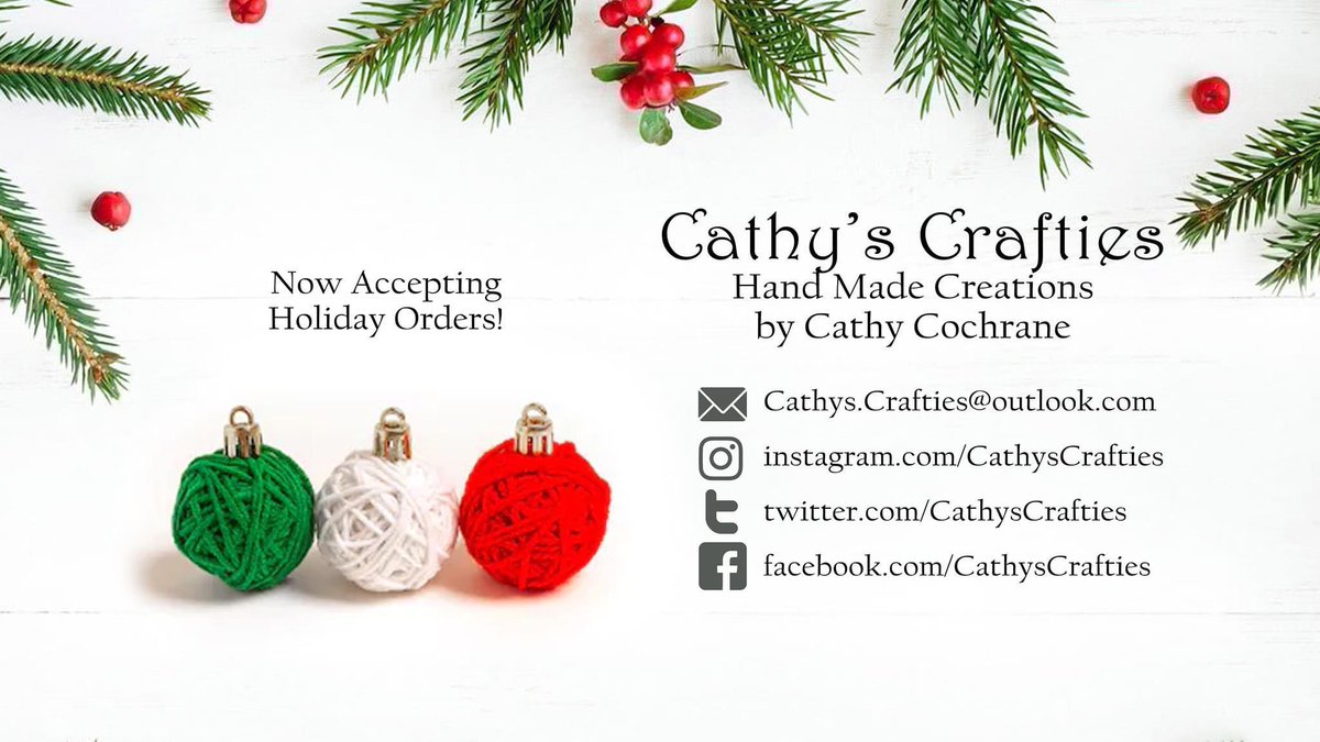 CathysCrafties's tweet photo. Now Accepting Holiday Orders!
#handmade #knitting #crochet #creations #holidayseason #custom #ordernow https://t.co/zI6gLqcV8j
