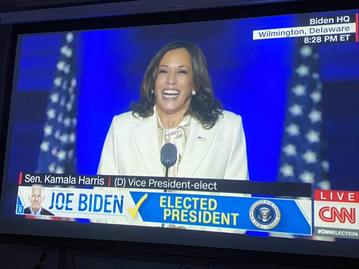 They did it! Congrats to VP-Elect <a href="/KamalaHarris/">Kamala Harris</a> and to President-Elect <a href="/JoeBiden/">Joe Biden</a>