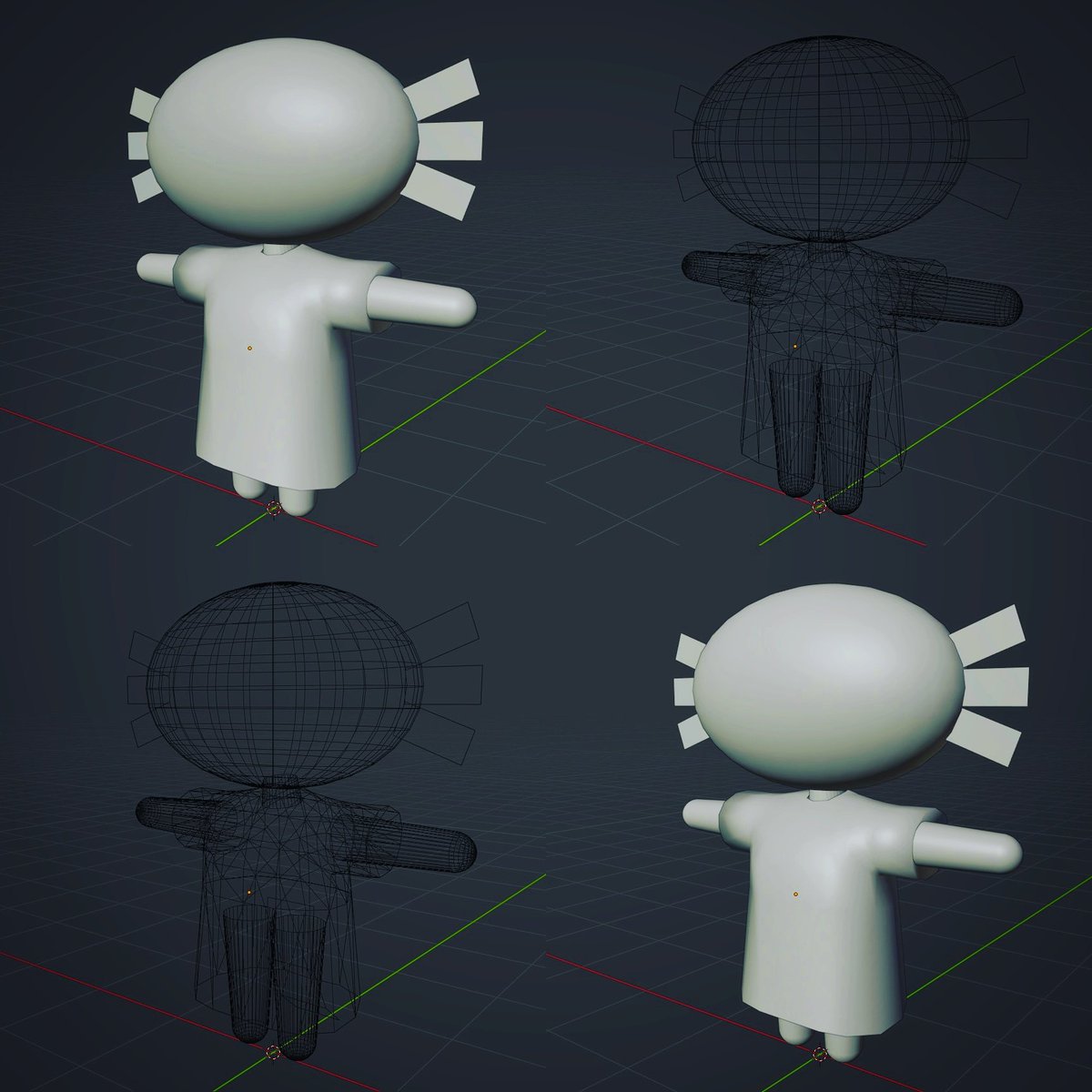 NebrafOfficial's tweet photo. I started to make the first playable Character to a 3D Model 😊👌🏻 I feel like I never really understood Blender before. The hours of watching Tutorials were totally worth it xD #viola #Nebraf #3dmodelling #3d #blender #dev #indie #indiegame #indiedev #rpg #fantasy https://t.co/7alDPFrPmS