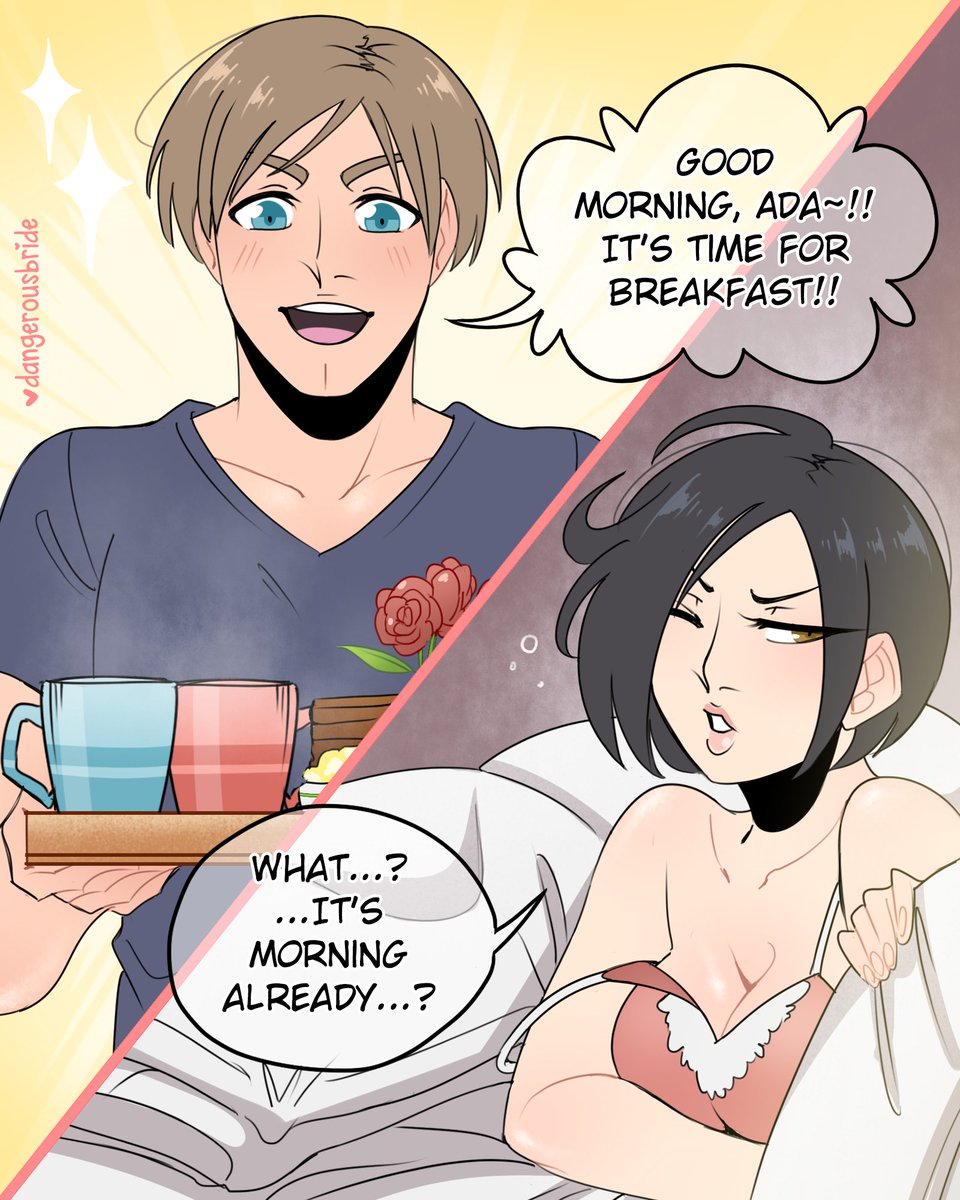 dangerousbride's tweet photo. Someone isn't a morning person 😴🌄 
#ResidentEvil #ResidentEvil2Remake https://t.co/doy7HWoYCI
