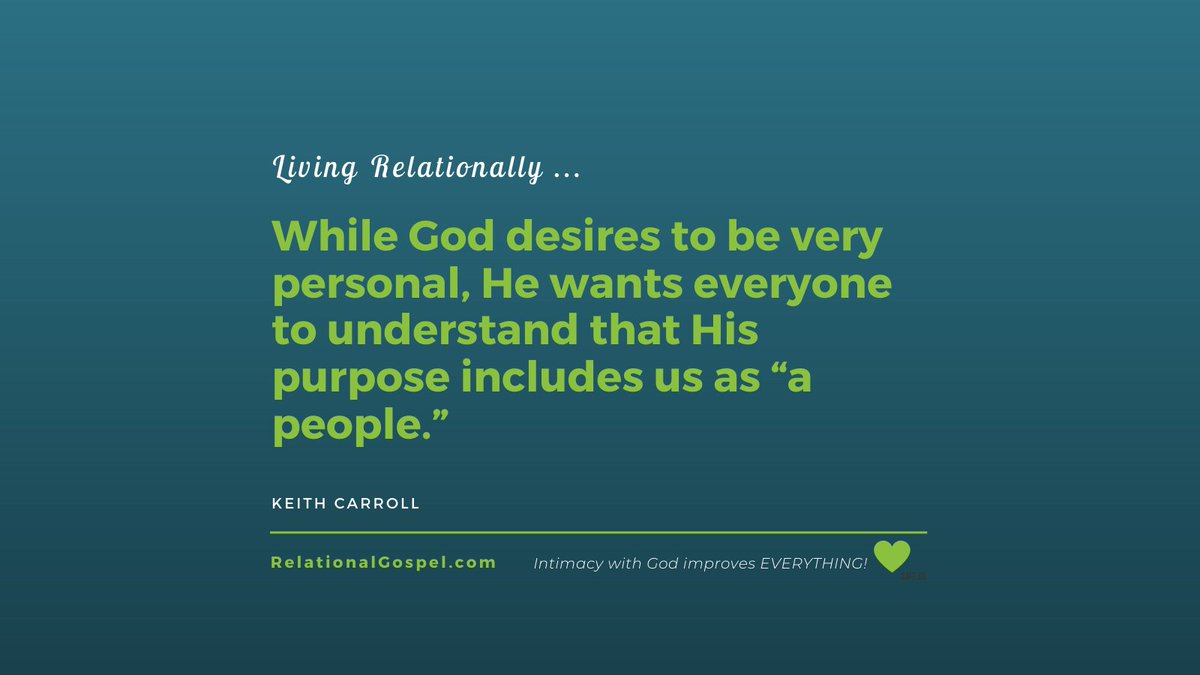 RelateToGod's tweet photo. While God desires to be very personal, He wants everyone to understand that His purpose includes us as “a people.”

Visit https://t.co/YiyhZ0dDnL
#drawclosertoGodtoday #RelationalReality #RelatetoGod https://t.co/z9a2RJHV74