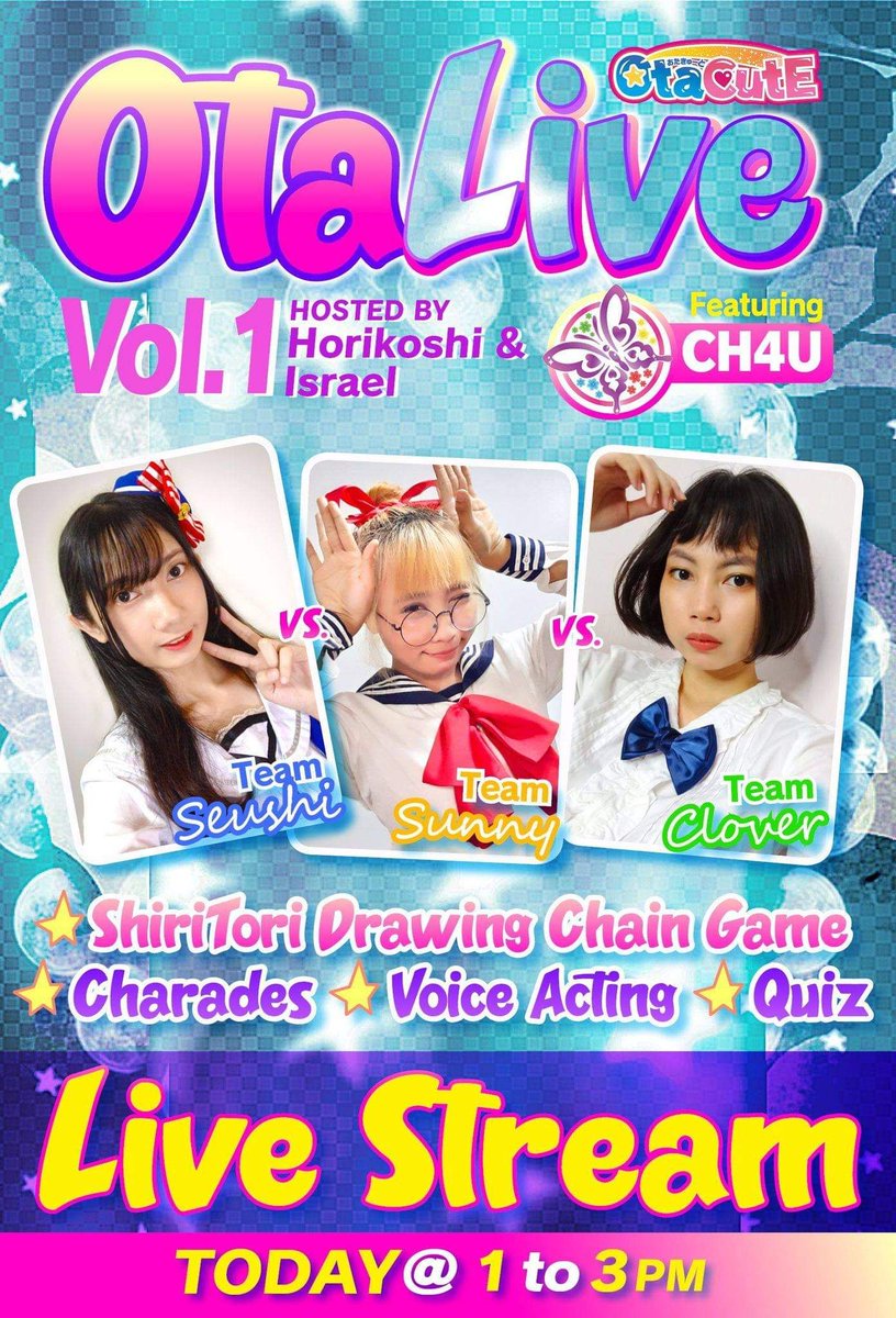 otacutedao's tweet photo. Today is OtaLive day ! Participants, see you later and have fun at OtaLive Vol. 1 with CH4U !
More fun OtaLive events will be coming soon so stay tuned !
Happiness to Everyone
OtaCutE
#otacute #otalive #online #event #aidoru #ch4u https://t.co/VStZ74JgsY